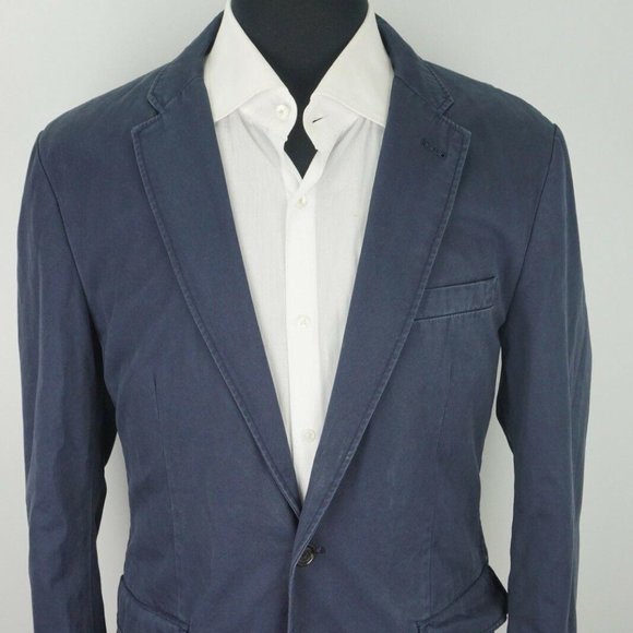 Jcrew Blue Vintage Wash Look Cotton Sport Coat